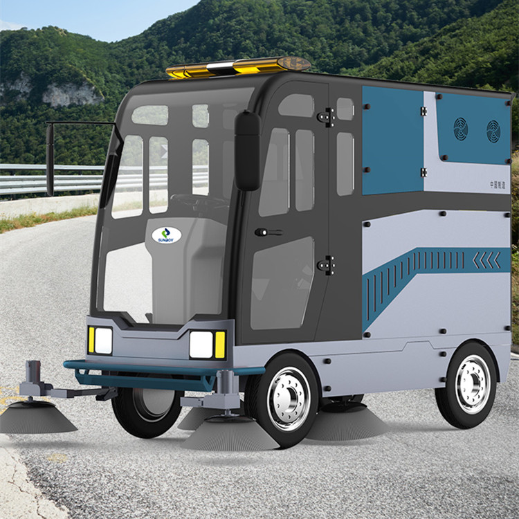 Best Battery Powered Fully Enclosed Ride On Road Floor Sweeper Cleaning Machine