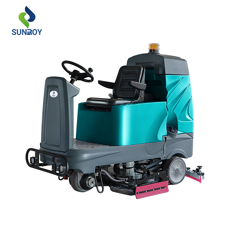 Orbital industrial commercial ride-on automatic clean floor scrubber machine