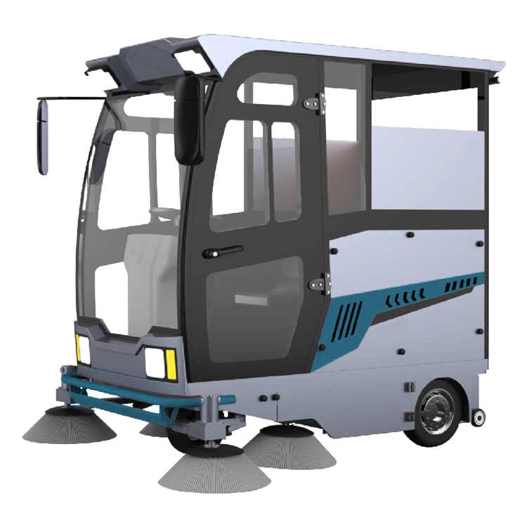Battery Powered Commercial Workshop Factory Warehouse Ride-on Auto Floor Road Sweeper
